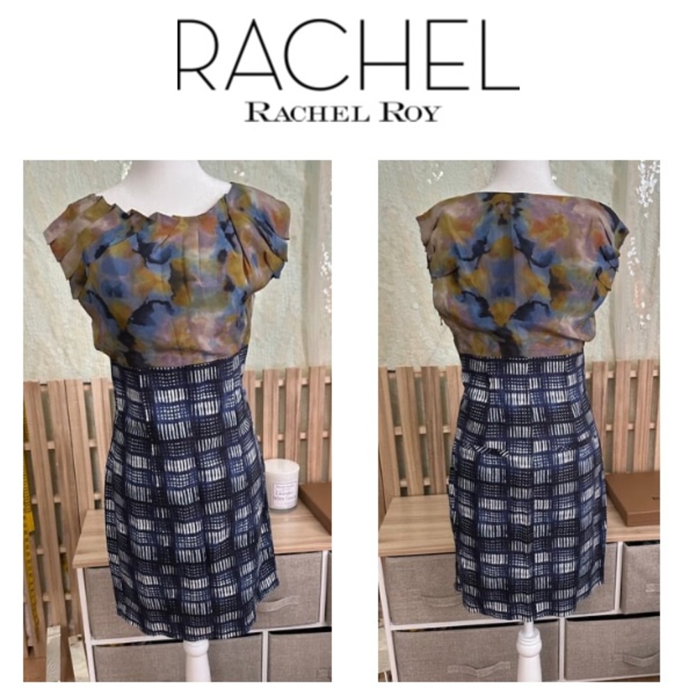Rachel Roy Dress Size 6 Women’s- two design one piece w/  pleat shoulder